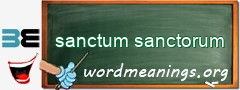 WordMeaning blackboard for sanctum sanctorum